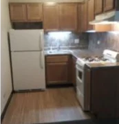 The kitchen of a suite at the Buena Vista Apartments.